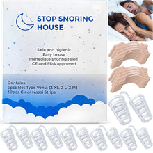 Load image into Gallery viewer, Silicone Net Type Nose Vents and Clear Nasal Strips Kit- Comfortable to Relieve Snore, Stop Snoring for Men and Women