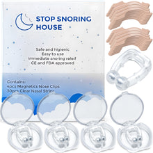 Load image into Gallery viewer, Silicone Magnetic Nose Clip and Clear Nasal Strips Kit- Comfortable to Relieve Snore, Stop Snoring for Men and Women
