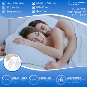 Silicone Net Type Nose Vents and Clear Nasal Strips Kit- Comfortable to Relieve Snore, Stop Snoring for Men and Women